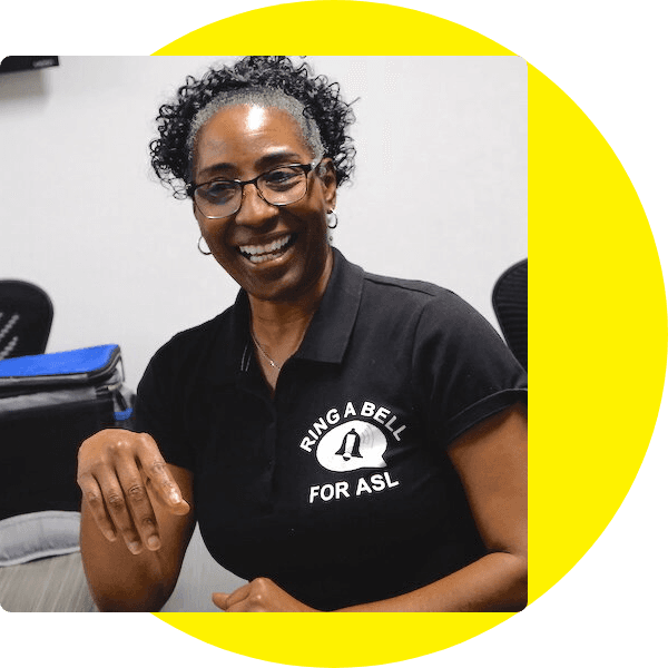 Linda Bell, founder of Ring a Bell for ASL. Photo credited to Flint Side article written by Sarah Spohn.